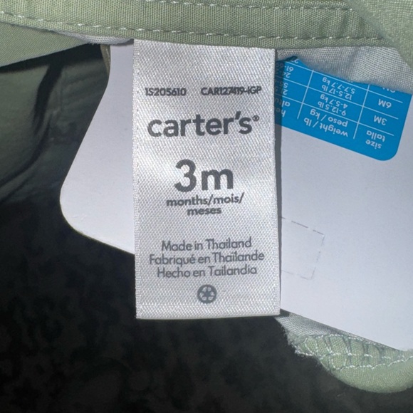 Carter's Olive Dinosaur Print Baby Romper - Picture 4 of 7